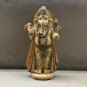 Ganesha, Hindu Deity, Remover of Obstacles, 9.25" Tall Resin Statue